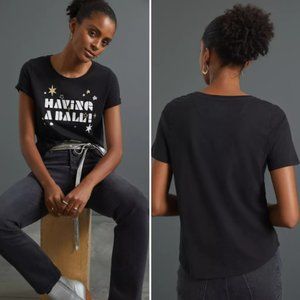 NWT Anthropologie Maeve Having A Ball Graphic Tee | S